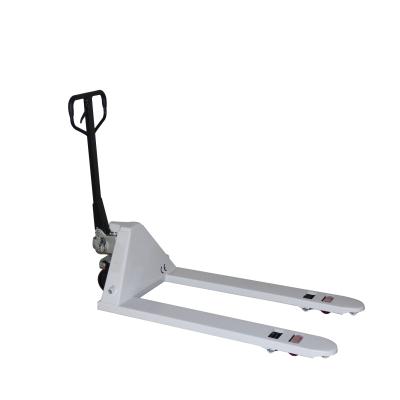 China Corrosion Protection Design 2.5ton Portable Hand Pallet Truck With PU Tandem Wheel for sale