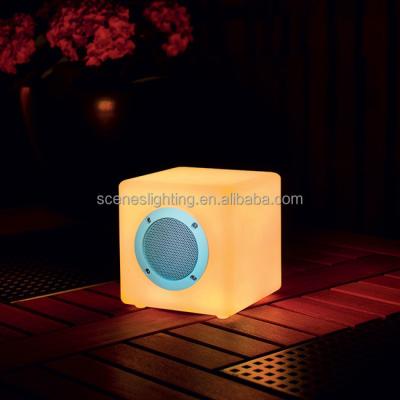 China Mini Portable Mobile Phone Audio Player Colorful LED Music Light Cube Wireless Speaker for sale