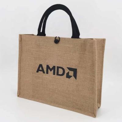 China Popular Vintage 400gsm Jute Handled Sack With Lining for sale