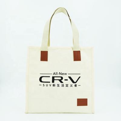 China Fashion 16oz Cotton Recyclable Beige Dye Shopping Bag for sale