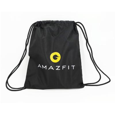 China Lightweight Waterproof Washable Nylon Drawstring Black Drawstring Gym Bag for sale