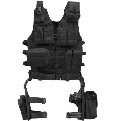 China FREE SAMPLE High Strength Men Loaded Gear Tactical Vest Large Capacity Vest And Leg Rig Military Vest for sale