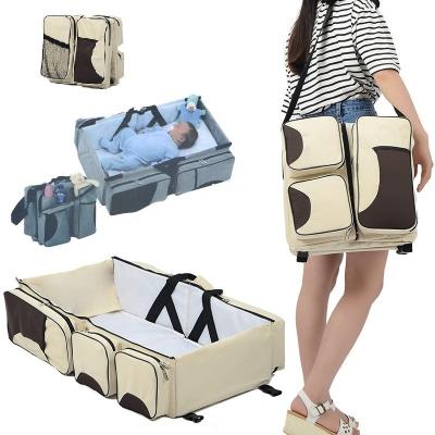 China 2019 FREE SAMPLE Travel Hutch Portable Folding Baby Crib Multi-Function Folding 3 In 1 Diaper Bag for sale