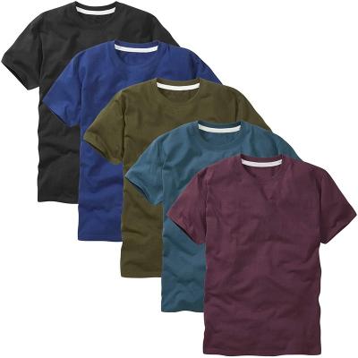 China China Most Anti-Wrinkle Free Sample High Quality Men's Fashion High Quality 5 Packs Weight Crewneck T-shirt Popular Factory Customized Mid for sale