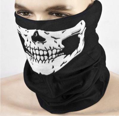 China Halloween Tactical Clown Scarf Game Face Mask Neck Gaiter Breathable Shooting Face Half Cover Skull Seamless Tubular Breathable Bandanas for sale