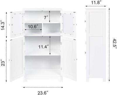 China Good Price Space Saver Modern New Product Design Wooden White Bathroom Storage Cabinets for sale