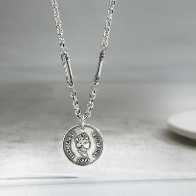 China CLASSIC Wholesale Brand Women's New Round Brand Women's Personality Hip Hop Style Niche Pendant Chain Necklace for sale