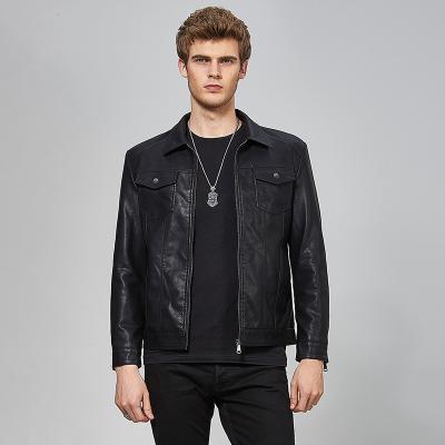 China Latest Design Viable Fashion Mens Black PU Zipper Motorcycle Faux Motorcycle Leather Jacket for sale