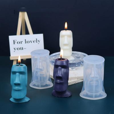 China Viable Creative Unique DIY Abstract Men Human Face Candle Mold Home Decor Silicone Candle Molds For Candle Making for sale