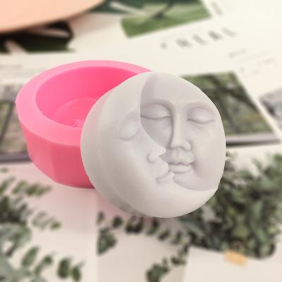 China Viable Unique Custom Design DIY Handmade Scented Fondant Cake Soap Making Molds Rubber Silicone Moon Candle Mold for sale