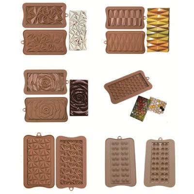 China Sustainable Food Grade Premium Kitchen Quality Baking Accessories Customized Chocolate Bar Molds Moldes Para Chocolate Silicone Mold for sale