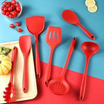 China Amazon Sale Food Grade Stick Spatula Spoon 5pcs Hot Viable Heat Resistant Cookware Non Set Silicone Cooking Utensils for sale