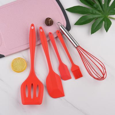 China Kitchenware 5pcs Stick High Quality Wholesale Viable Non Cooking Tool Hotel Restaurants Utensil Silicone Kitchen Home Baking Utensils for sale