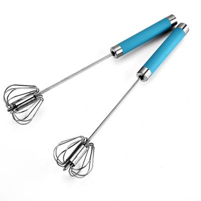 China New Product Stainless Steel Viable Beater With Plastic Rotation Semi-automatic Pressure Handle Tools Egg Cooking Beater for sale