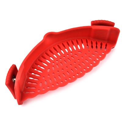 China Sustainable Silicone Drop In Creative Soup Noodles Filtering Watertight Baffle Waterlogging Caused By Excessive Rainfall Filter Strainer for sale