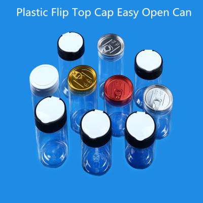 China Plastic Candy Factory Pet Easy Open Cans With Flip Top Cap for sale