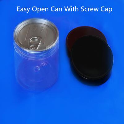 China Plastic Candy Plant PET Easy Open Cans With Aluminum Lid for sale