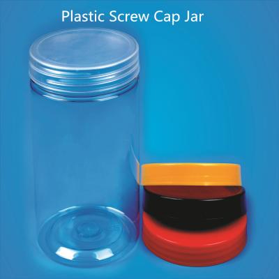 China Plastic Candy 400ml Clear Pet Jar With Lids for sale