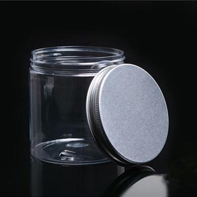 China Baked Food Clear PET Plastic Bottles With Aluminum Screw Cap for sale