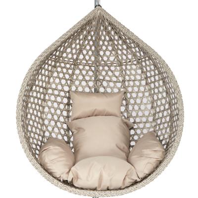 China Custom Super Comfortable Fashion Logo Hanging Sitting Chair Rattan Egg Chair Swing for sale