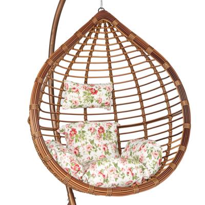 China Factory New Product Comfortable Fashion Style Beautiful Hanging Rattan Chair Egg Chair Swing for sale