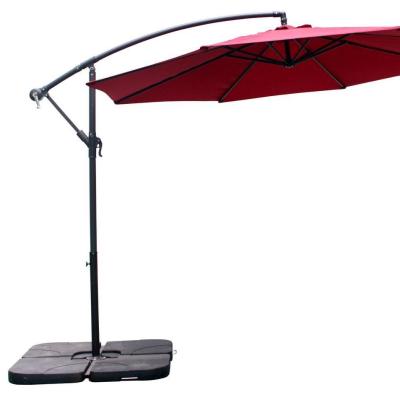 China Modern Wholesale Outdoor Parasol Beach Umbrella With Base Metal Stand Column With And Six Ribs for sale