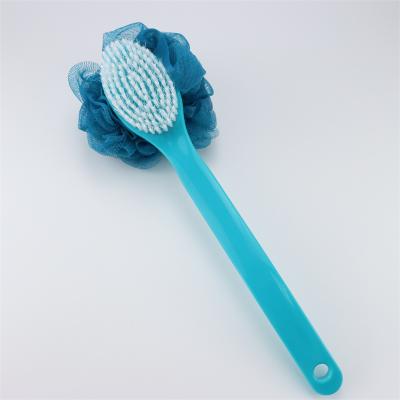 China EXFOLIATE Double Sided Waterproof Long Wooden Handle 2 In 1 Bath Brushes, Sponges for sale