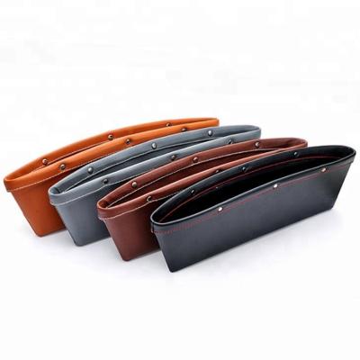 China PU Leather Car Seat Catcher Trolley Crack Seat Pocket Filler Leather Car Seat Organizer Crack Seat Gap for sale