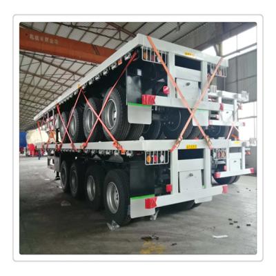 China Hot Sale 4 Axles Container Truck Flatbed Semi Trailer 12.5x2.5x1.56(Other Dimension Available) for sale