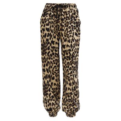 China Lagerfe Leopard Anti-pilling Loose Waist Pants High Top Loose Sweatpants 2021 Autumn Winter Lady Casual Clothes Capri Streetwear Lounge Pants for sale