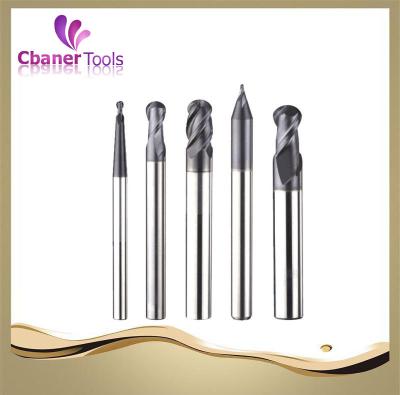 China Hot Sale High Speed HRC60 2Flutes carbide ball nose metal end mills for sale