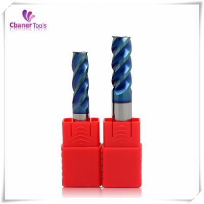 China HRC65 high performance Blue Nano end mills milling cutter carbide tool carbide cutter for sale