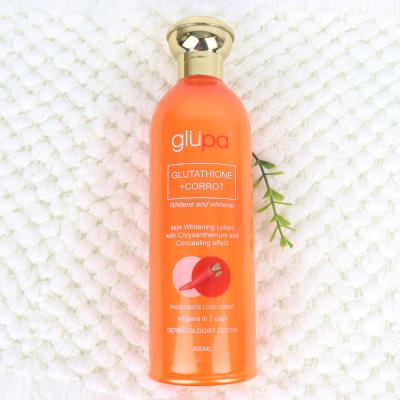 China Whitening OEM Whitening Organic Gluta Papaya Carrot Collagen Brighten Glupa Private Label 400ml Body Cream Body Lotion for sale