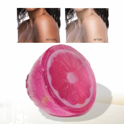 China OEM High Quality Fancy Basic Cleansing Soap Organic Whitening Skin Care Cleansing Red Color Lemon Fruit Shape Soap for sale