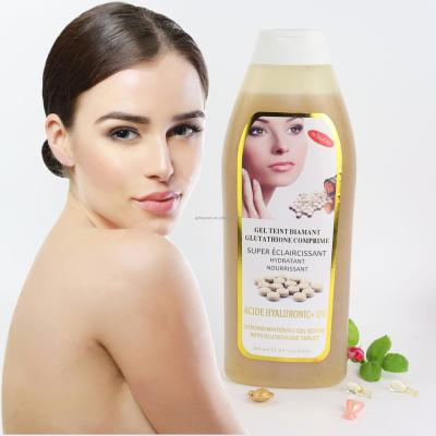 China Whitening OEM Customize Skin Lightening Body Wash Gluta Comprime Hyaluronic Acid Whitening Bath Shower Gel 800ml for sale