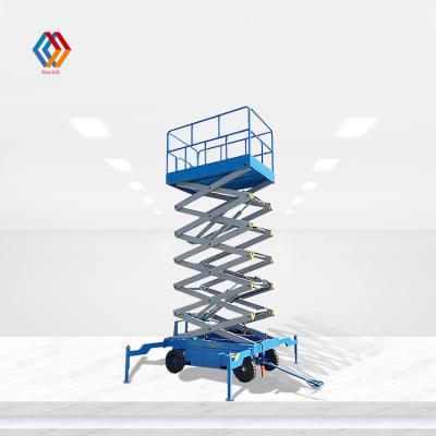 China Aerial construction work trailer elevating work platform hydraulic hand scissor lift platform for sale