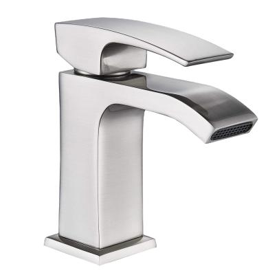 China Electric Faucets Contemporary Style Brushed Sink Bathroom Basin Faucet Wall Mounted Mixer for sale