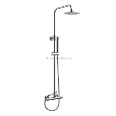 China With Luxury Modern Slide Bar Round Bar Mixer Thermostatic Valve Power Shower Head Set for sale