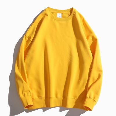 China luxury empty brown crewneck sweatshirt oversized Anti-wrinkle emboss crewneck sweatshirt pullover 2021 for sale