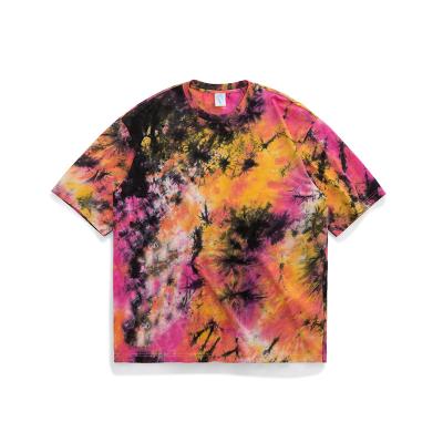 China Wholesale Unisex Anti-Wrinkle Cotton Tie Dye T Shirts With Custom Logo Printed Oversized Tie Dye Mens T Shirt for sale