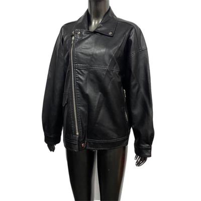 China 2021 Premium QUICK DRY Blank Color Women's Biker Plus Size Leather Jackets Woman for sale