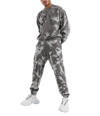 China 2021 Cotton Vintage Sweatsuit Men's Crewneck Camouflage Breathable Tracksuit, Custom Print 2pc Mens Cotton Sweat Suit for sale