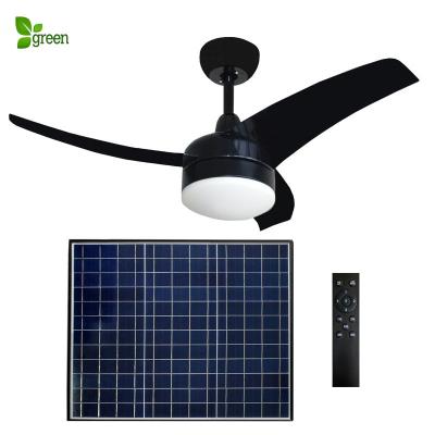 China With Duct Tool ECO Green Energy Lightweight Ceiling Fan With DC Motor Brushless Solar Panel Solar Ceiling Fan for sale