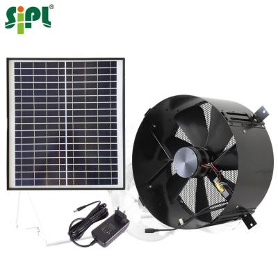 China Modern Sunny HVAC Duct Plants Wall Mount Solar Panel Adapter Dual Power Air Extractor DC Fan 14