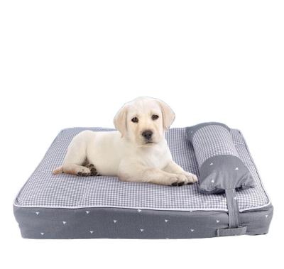 China Waterproof 2021 Best seller Soft Pet Dog Bed Luxury Pet Sleep Mattress Washable Pet Bed with Pillow for sale