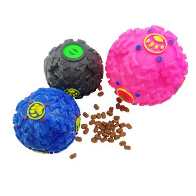 China Viable Indestructible Treat Ball Pet Chew Ball Pet Squeaky Toys Interactive Dispensing Ball Toy Dog Squeaky for sale