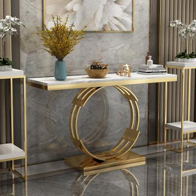 China Hot Selling Gold Metal Mid Century Console Table Living Room Furniture Modern Console Table for sale