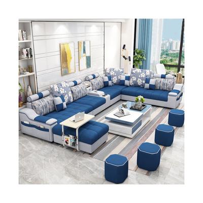 China Factory Wholesale (Height)Adjustable Shaped Modern Furniture L Shape Fabric Furnitu Living Room Sofa for sale