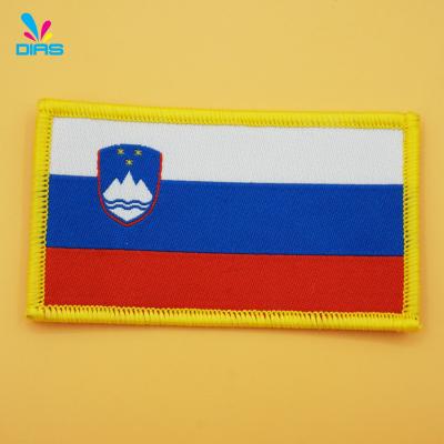 China China Viable Factory Wholesale Iron On SLOVENIA National Flag Custom Woven Patches for sale