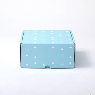 China Fashion Recyclable Wholesale Custom Logo Paper Box Packaging Birthday Gift Blue Corrugated Paper Box for sale